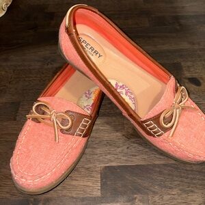 Sperry Women's Coral and Brown Loafers